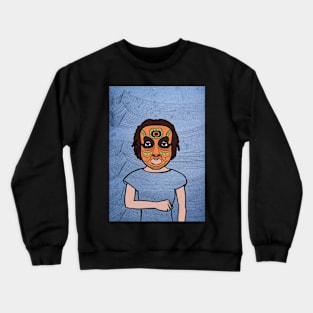 Unique FemaleMask Digital Collectible with IndianEye Color and DarkSkin on TeePublic Crewneck Sweatshirt